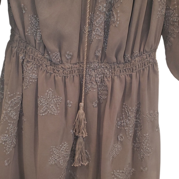 Chelsea & Violet Grey Embrodery Dress, Size Small, Boho - Picture 5 of 8